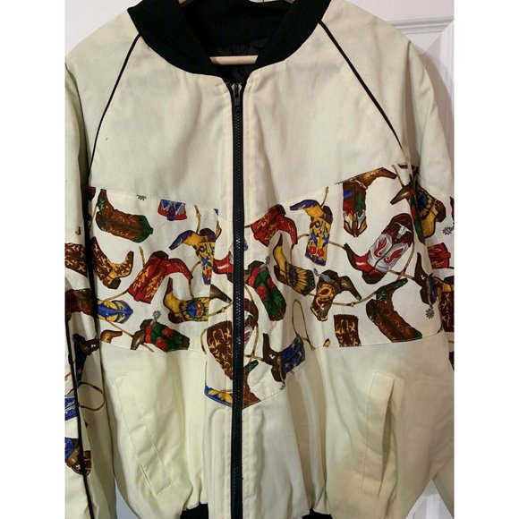 Bee Wild Other - Vintage Bee-Wild Boots Jacket Men’s Sz XL‎ USA Bomber Beige Rare
